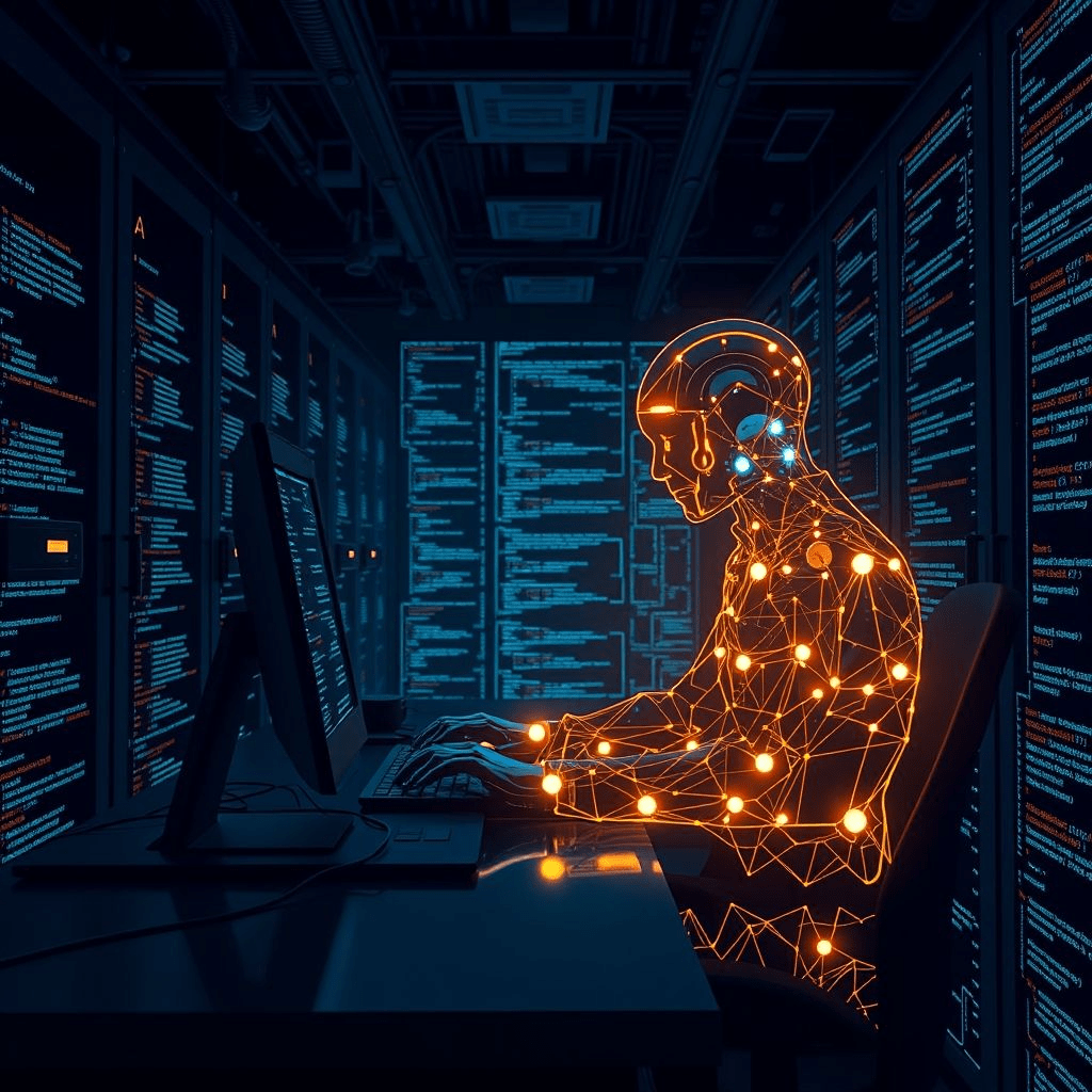 “Cognition AI funding — Devin autonomous coding agent in an enterprise server room”