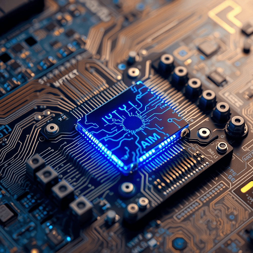 AI Ryzen Z3 processor with glowing circuits