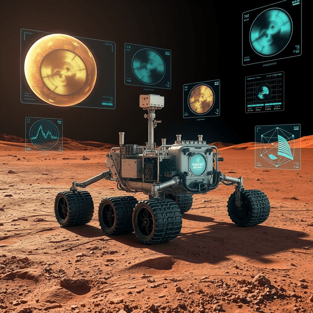A Martian rover powered by AI technology.