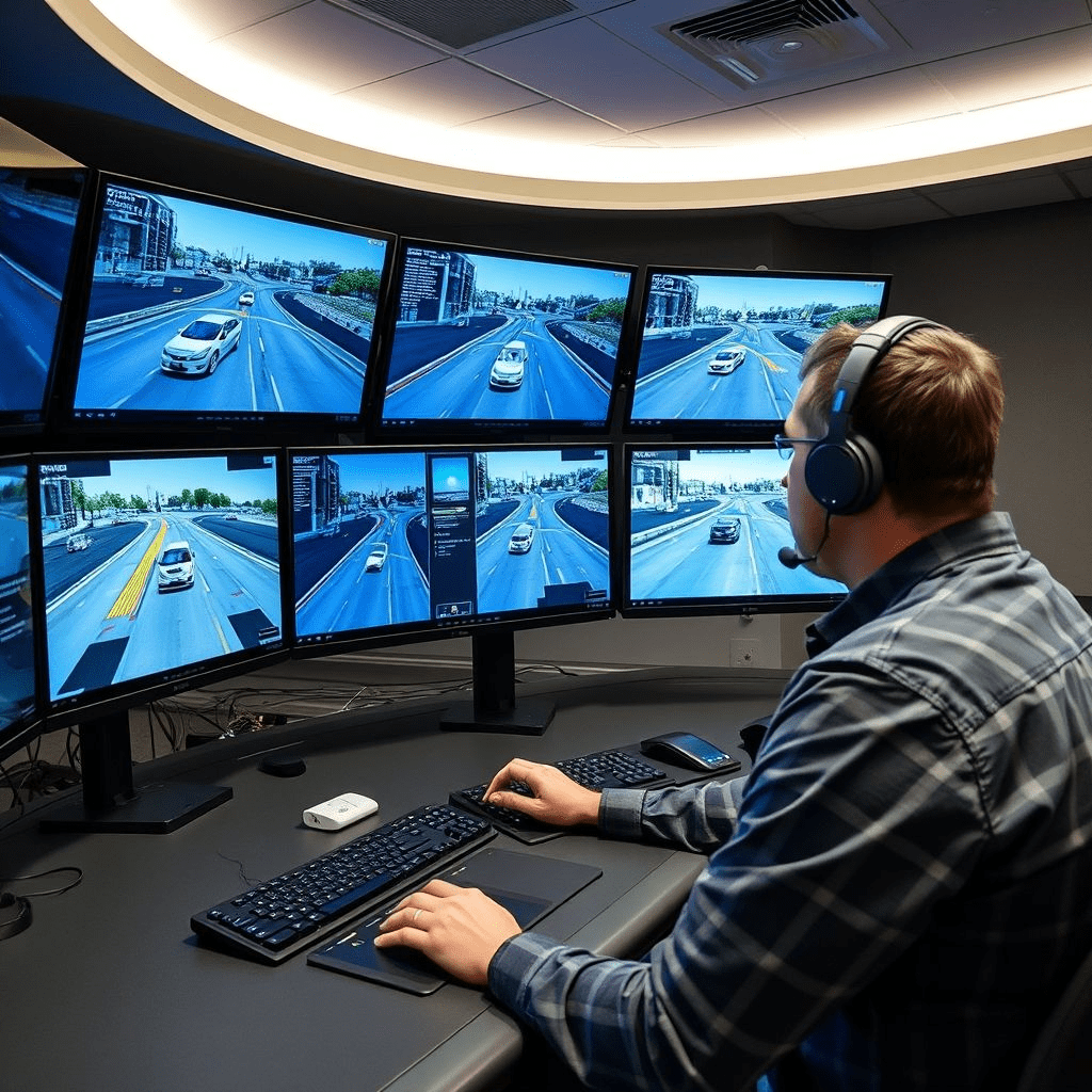 Applied Intuition Series F engineer monitoring AV simulations