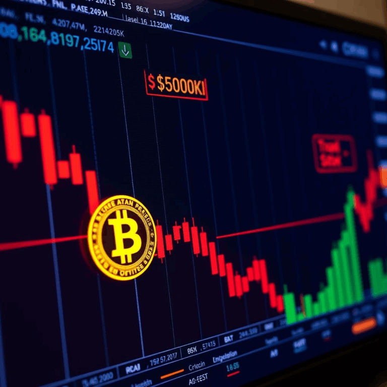 Bitcoin price drop chart displaying a plunge below $100K.