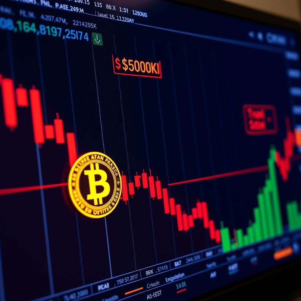 Bitcoin price drop chart displaying a plunge below $100K.