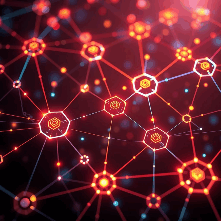 Interconnected blockchain networks showcasing interoperability.