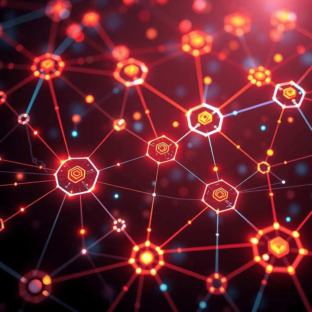 Interconnected blockchain networks showcasing interoperability.