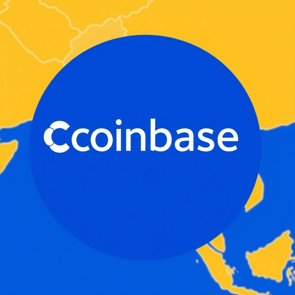 Coinbase expansion visual with focus on Asian markets.