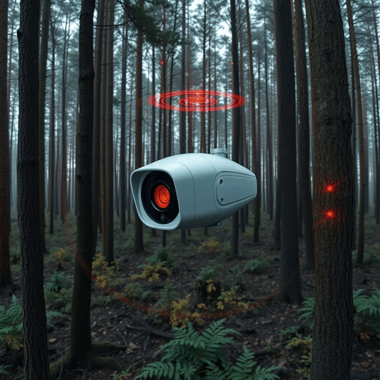 Pano AI Series B wildfire detection camera in forest