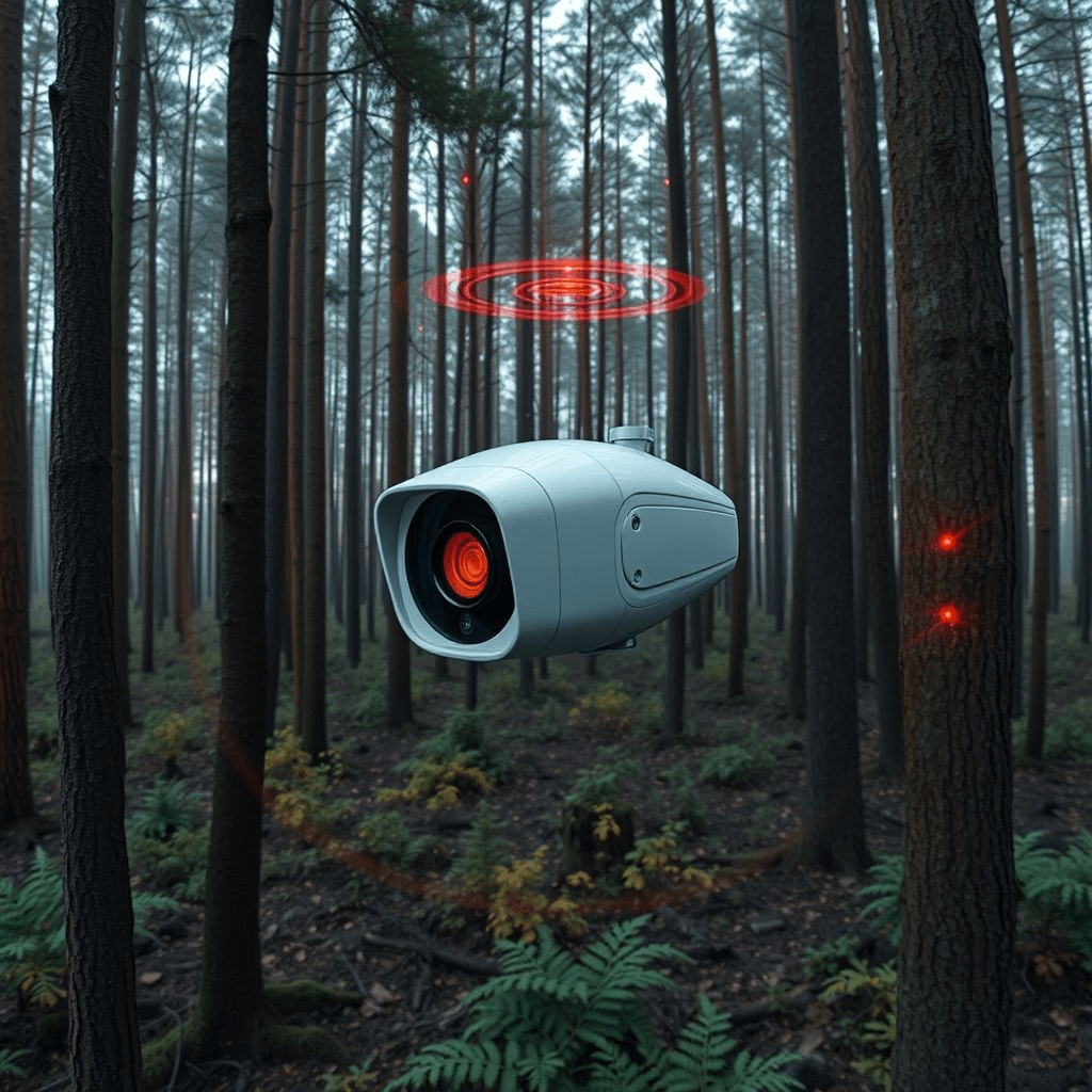 Pano AI Series B wildfire detection camera in forest