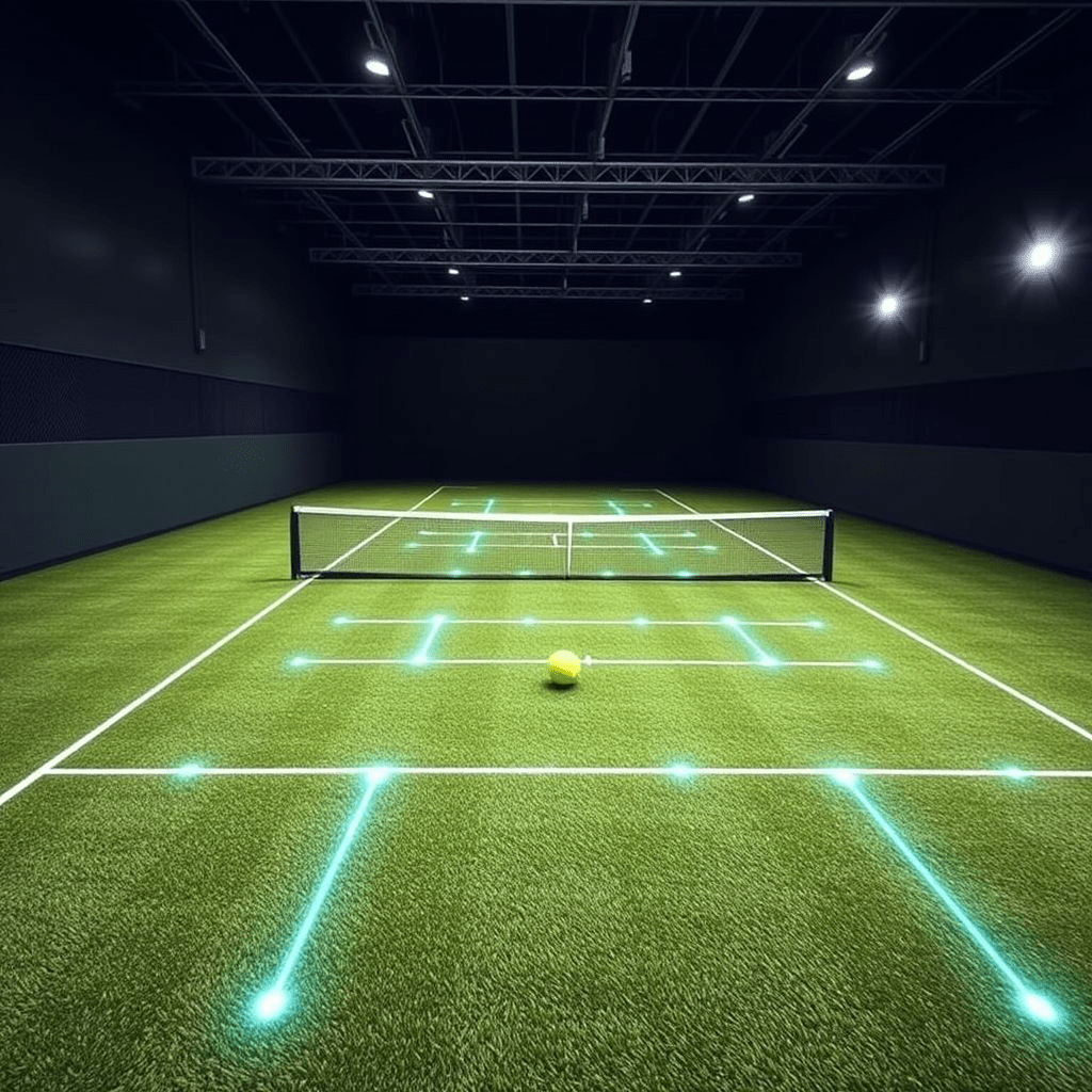 Electronic Line Calling system tracking ball on court