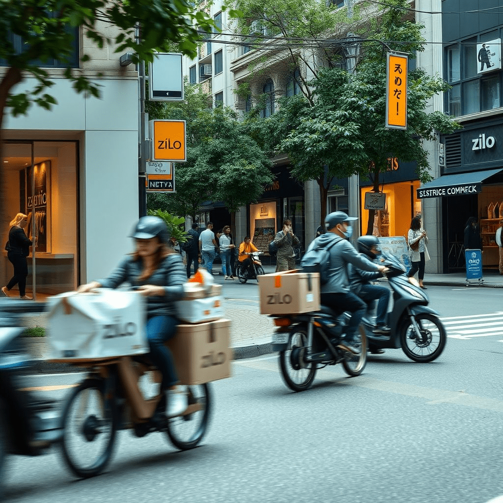 Zilo’s micro-fulfillment hub delivering trendy fashion items in a city.