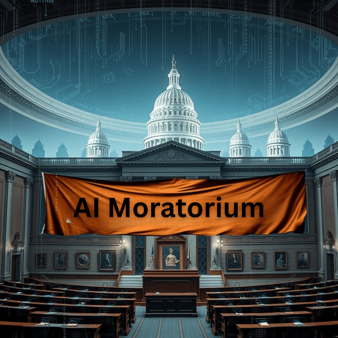 State AI regulation moratorium banner torn in Senate chamber