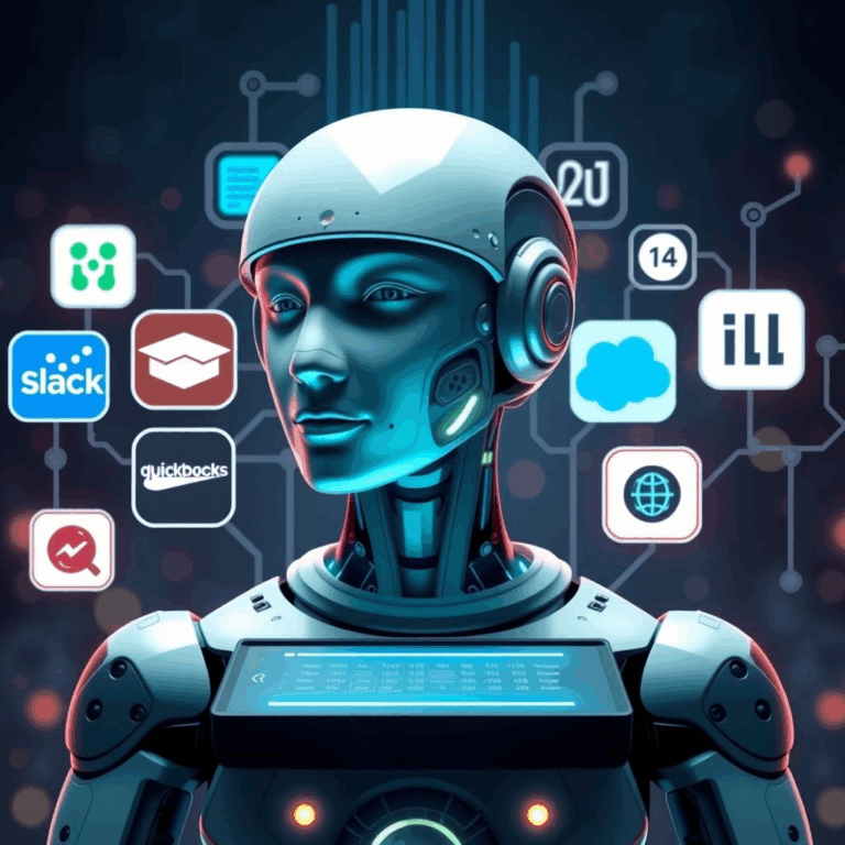 AI agent managing enterprise software tasks using a digital control interface