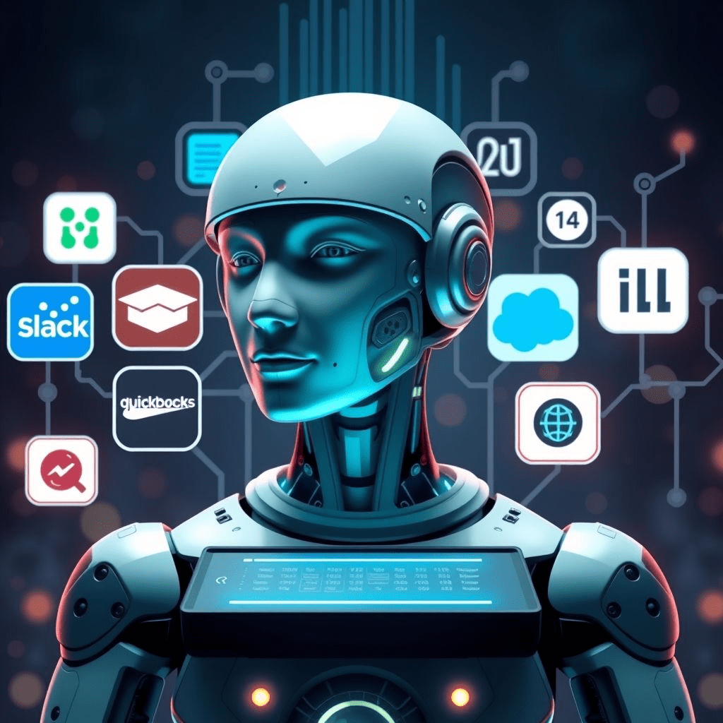 AI agent managing enterprise software tasks using a digital control interface