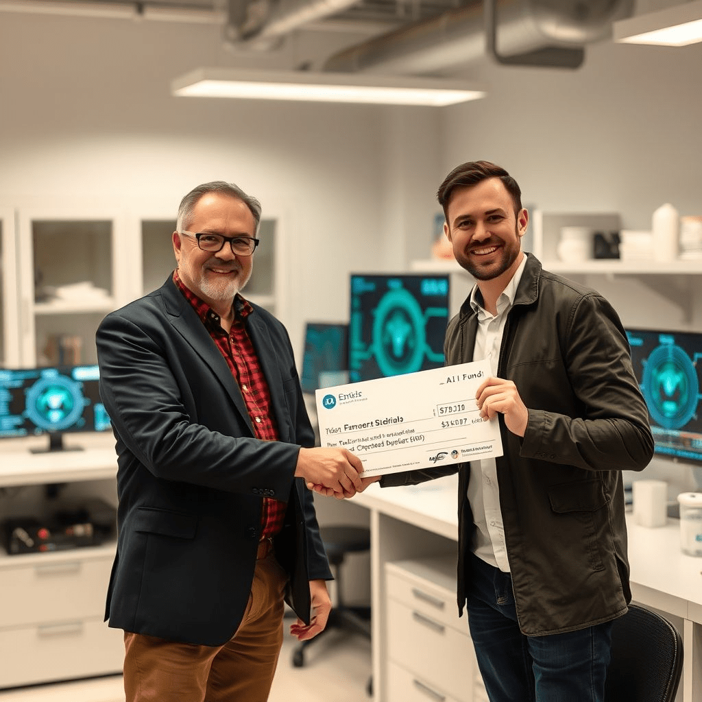 investment check labeled AI fund for startups