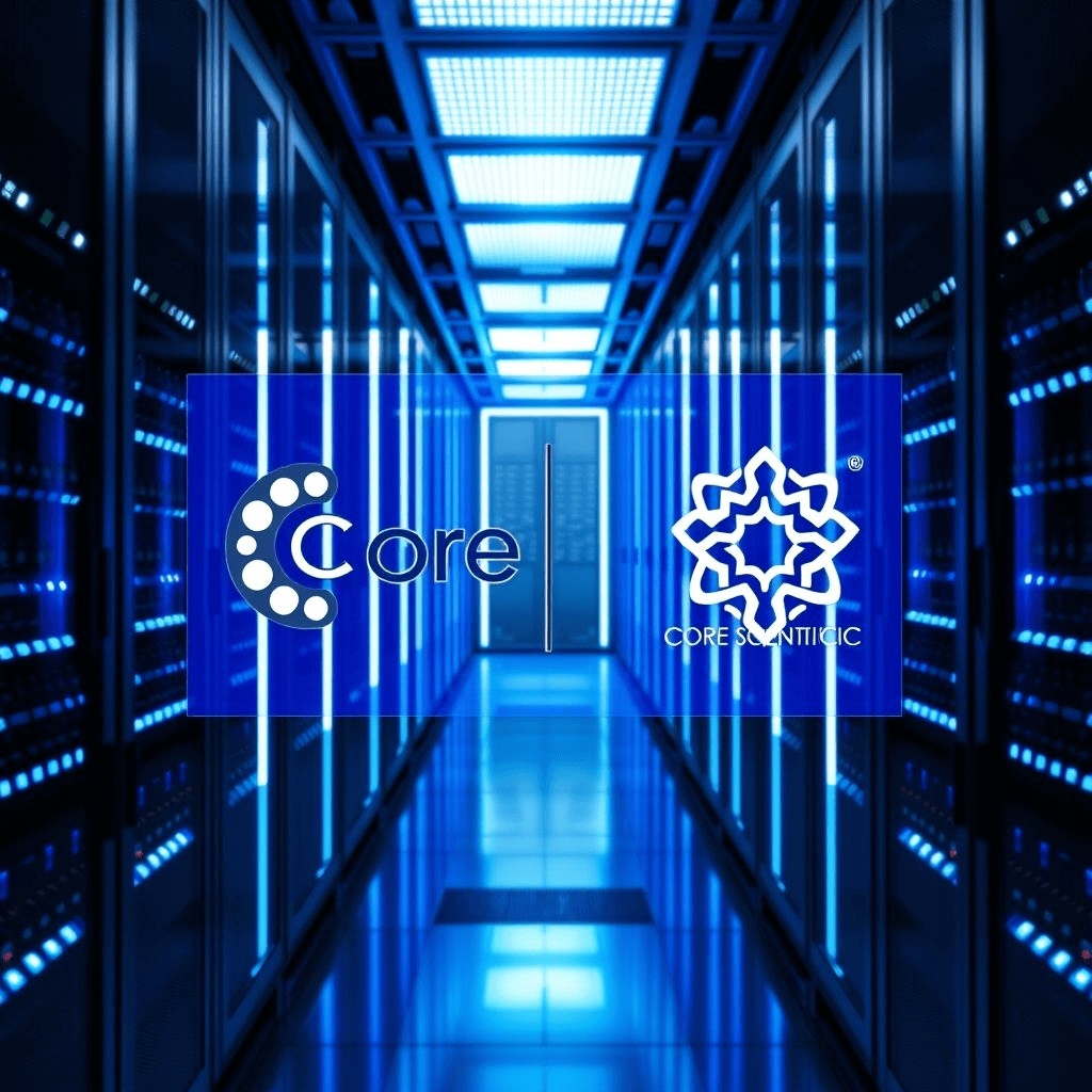 CoreWeave acquisition of Core Scientific depicted in a modern data center