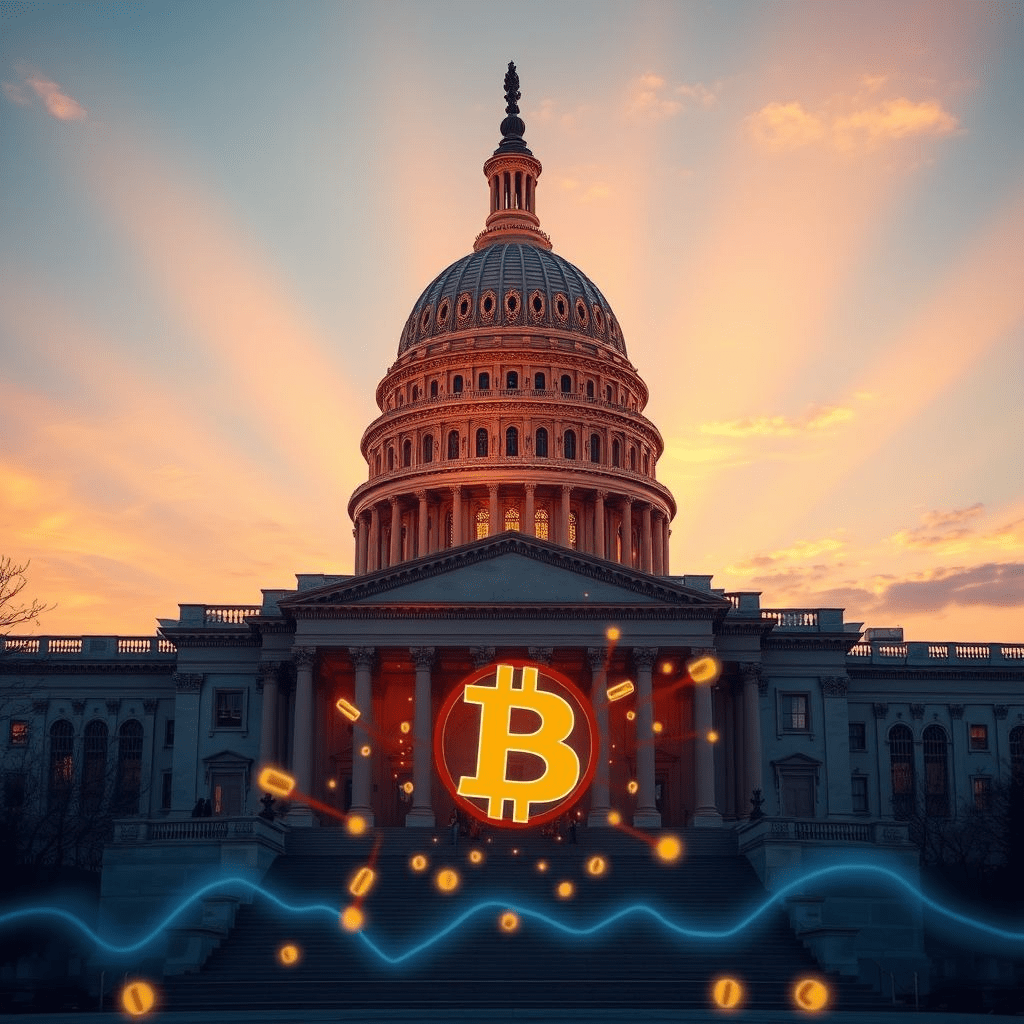 crypto market structure bill passed by U.S. House with blockchain graphics