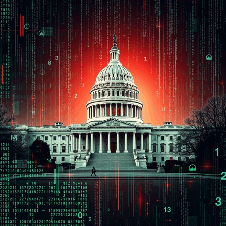 White House crypto policy visual with Capitol building and cryptocurrency icons