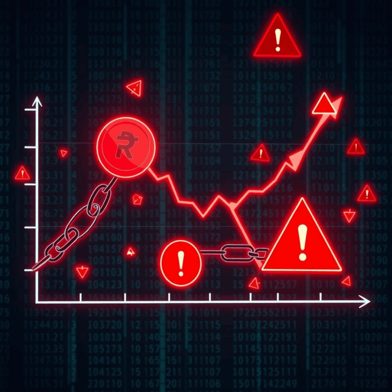 “crypto theft surge graph with broken blockchain chains”