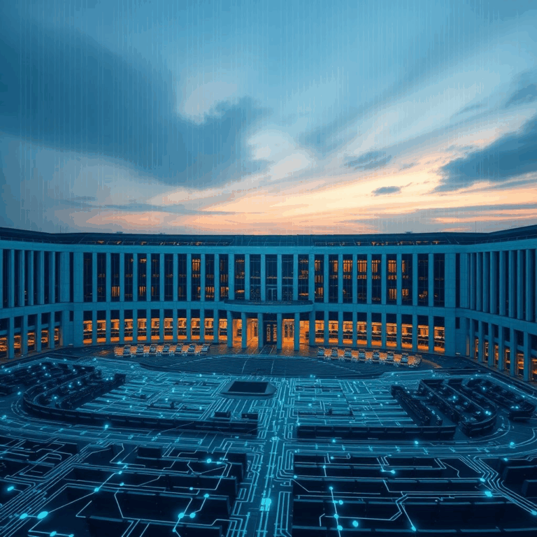 “EU AI Act revision debate visual with digital circuits overlaying EU parliament”