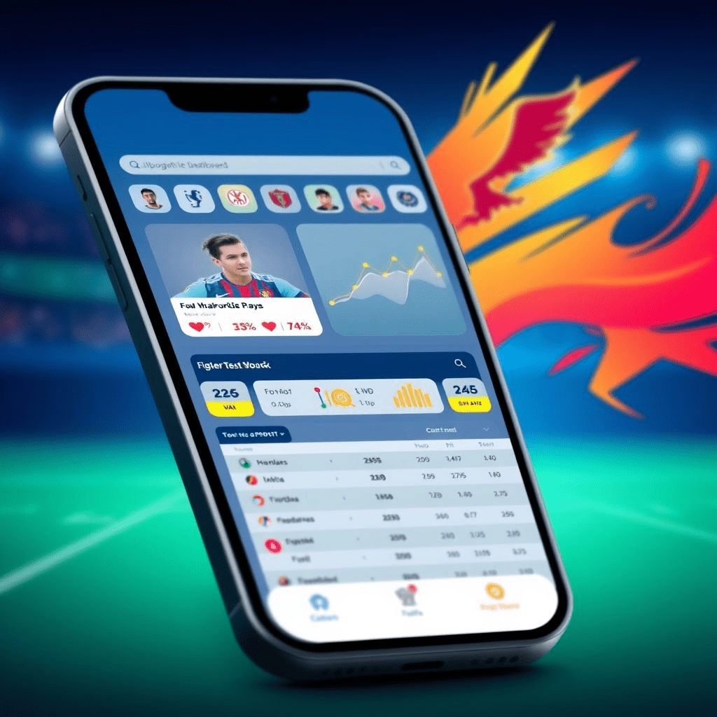 smartphone display showing fantasy sports platform interface