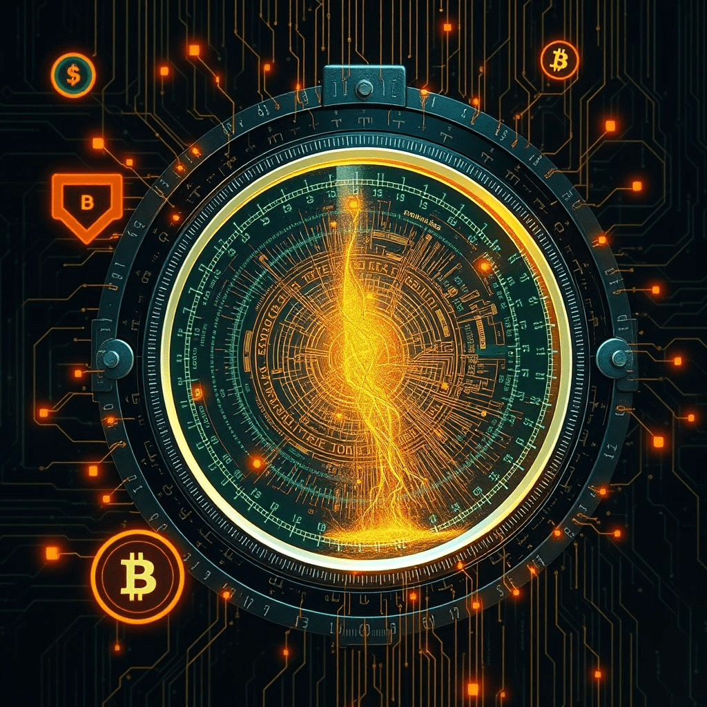 GMX breach showing cracked digital vault with code and crypto icons