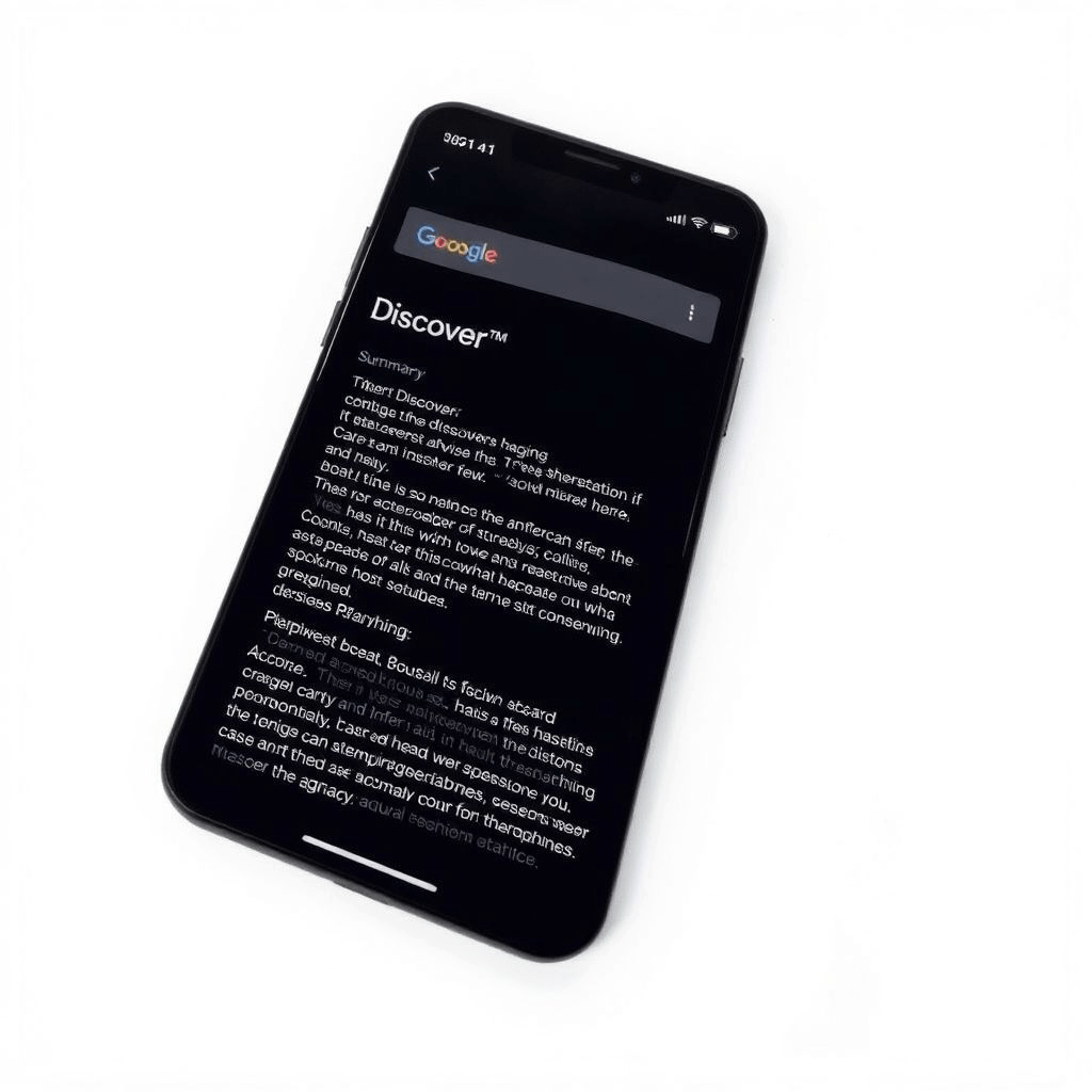 Google AI summaries on a mobile Discover feed interface