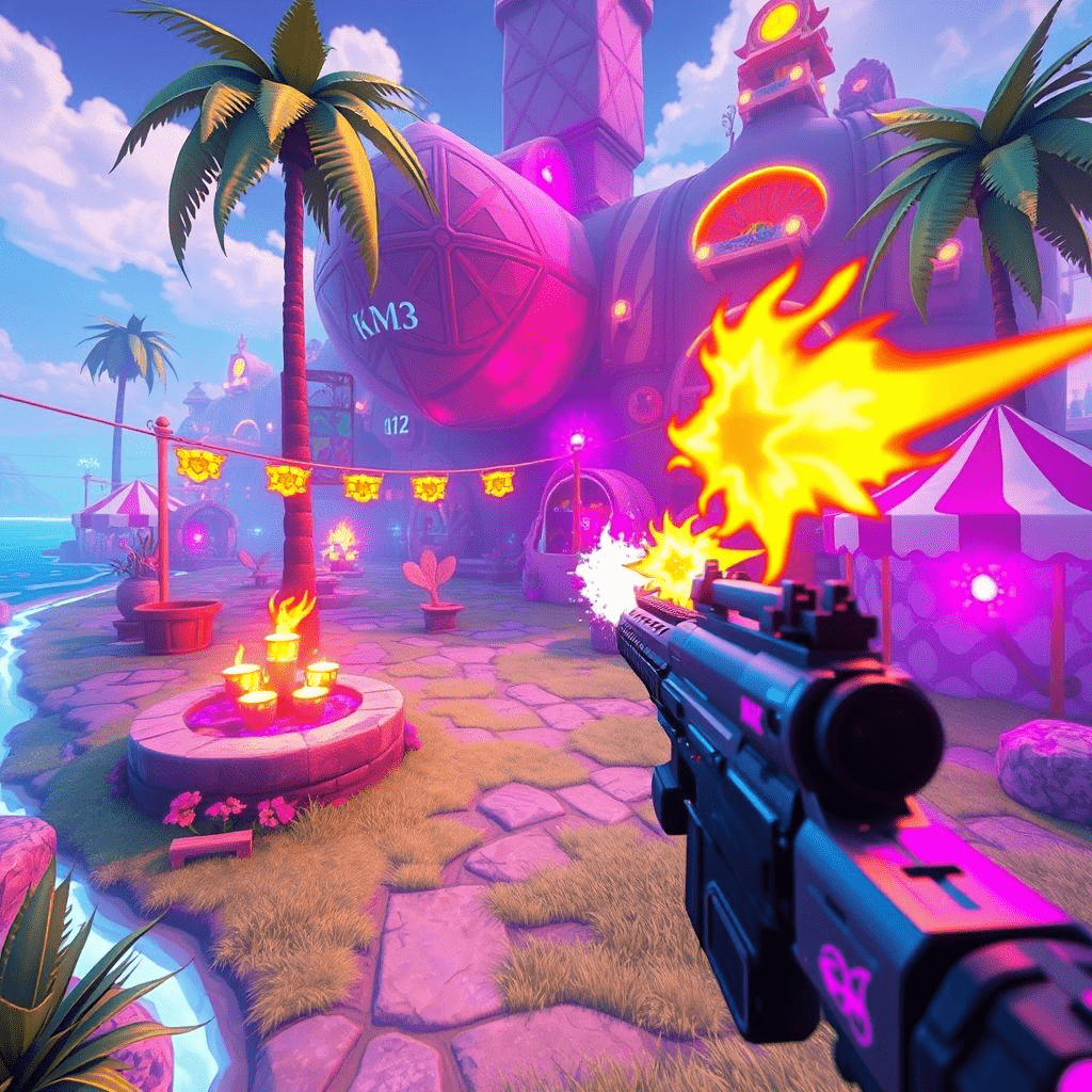 PUBG Mobile 3.9 with Ink Blaster on Summer Showdown map