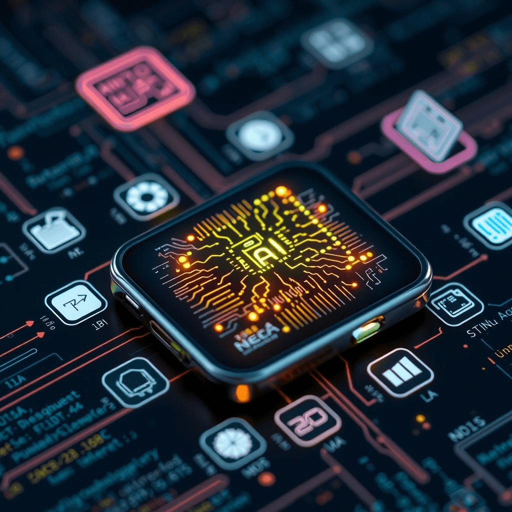 Microsoft Phi-3 Mini AI chip in a smartphone environment