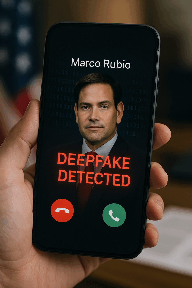 Rubio deepfake warning on diplomat’s phone screen