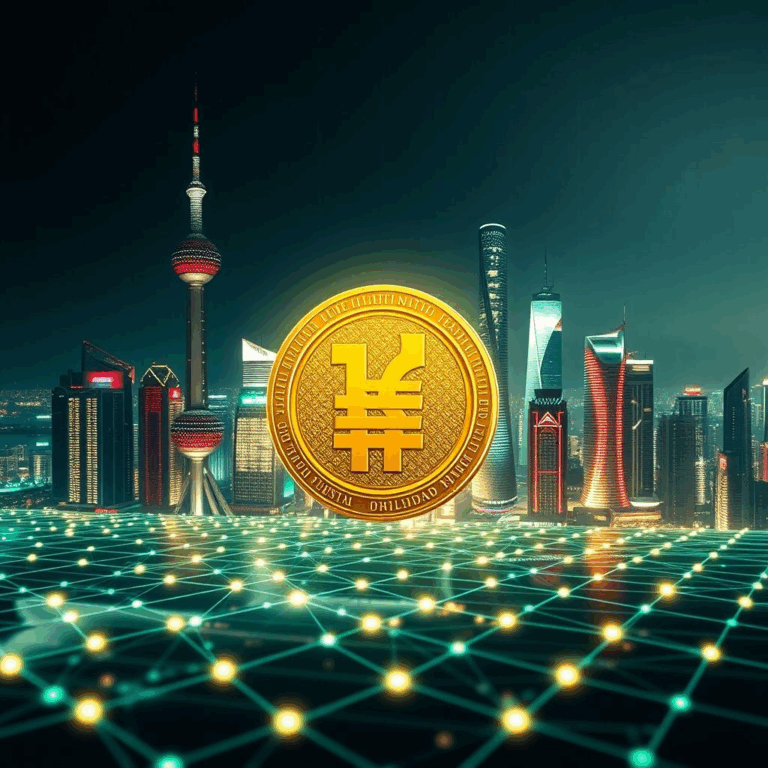 Shanghai crypto policy meeting with digital yuan and blockchain visuals
