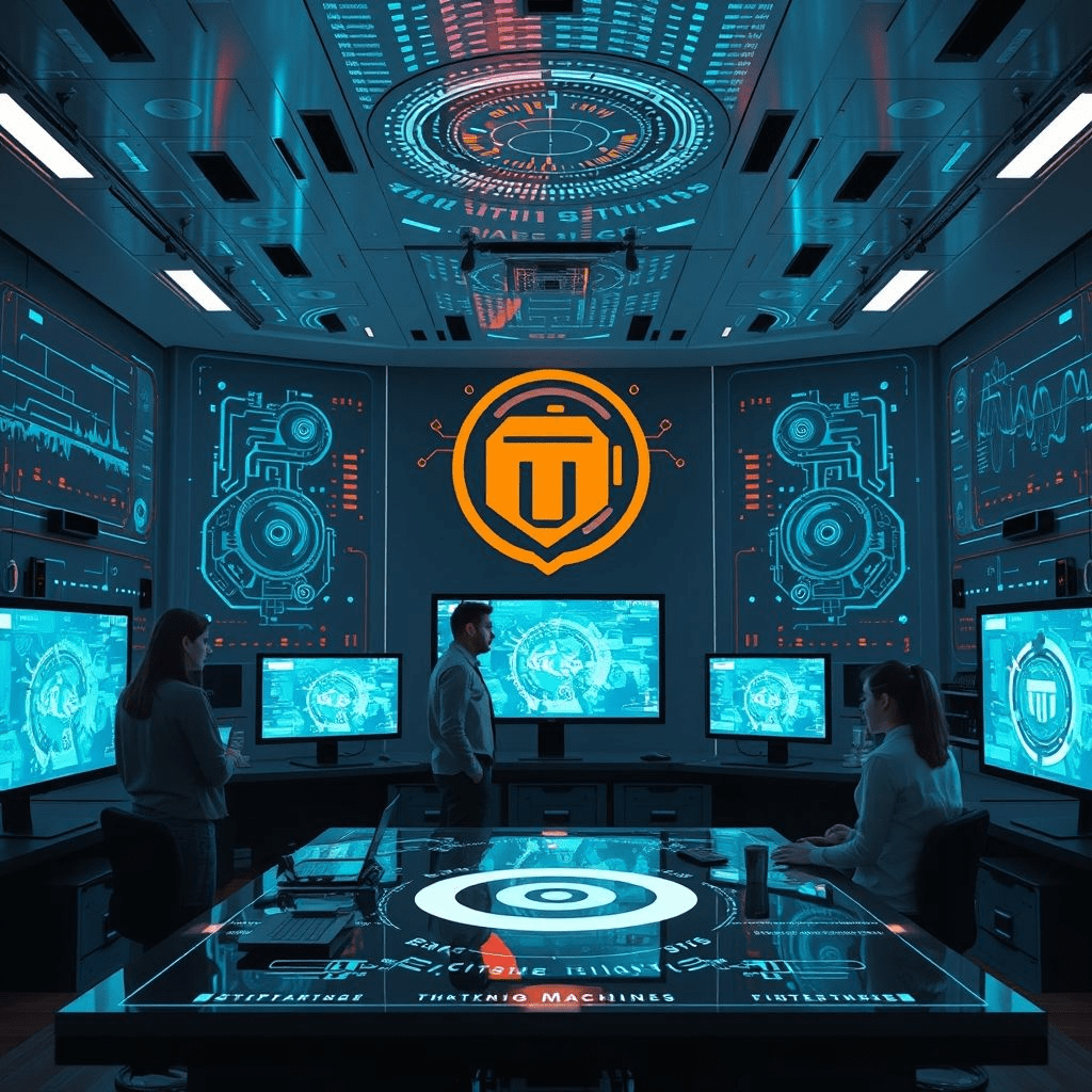 Thinking Machines Lab team in a futuristic AI research space