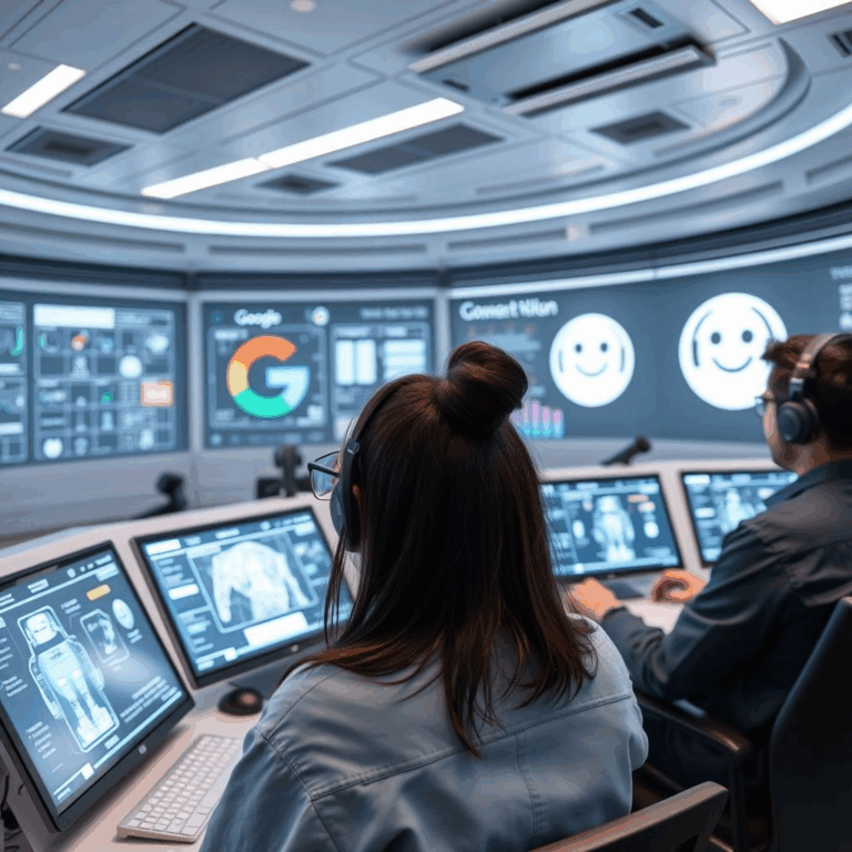 AI safety toolkit interface showing model stress-testing in a futuristic lab