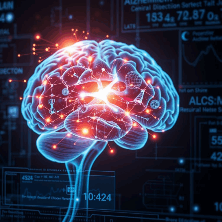 Alzheimer’s AI Prize – glowing neural network overlaid on human brain scan
