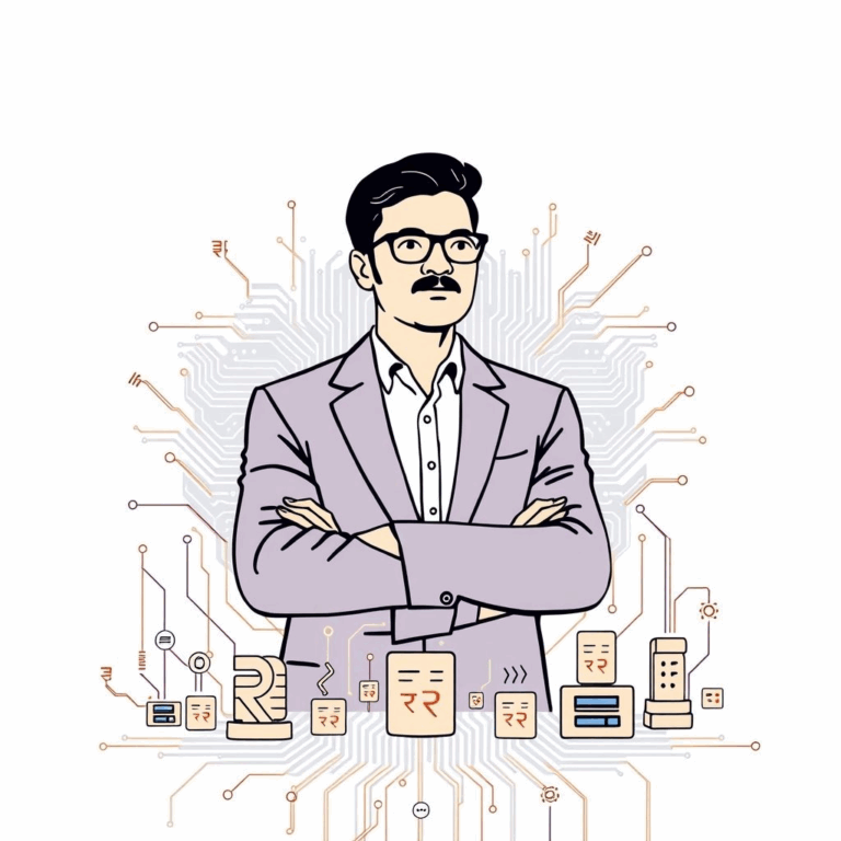 Rs 200 crore AI fund launch graphic with Indian venture capital and AI symbols