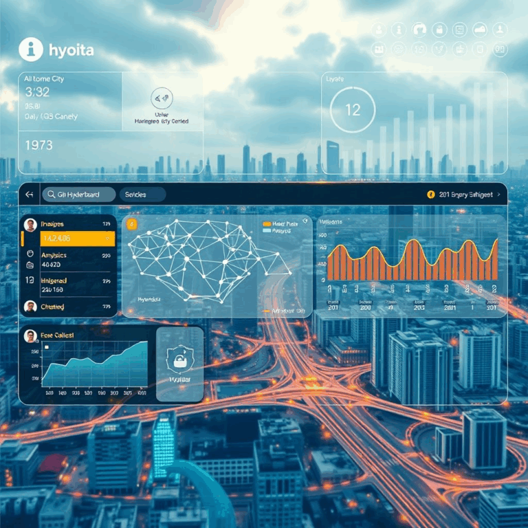 “Hyderabad civic AI pilot dashboard showing interactive map, chatbot interface – focus keyword civic AI pilot”