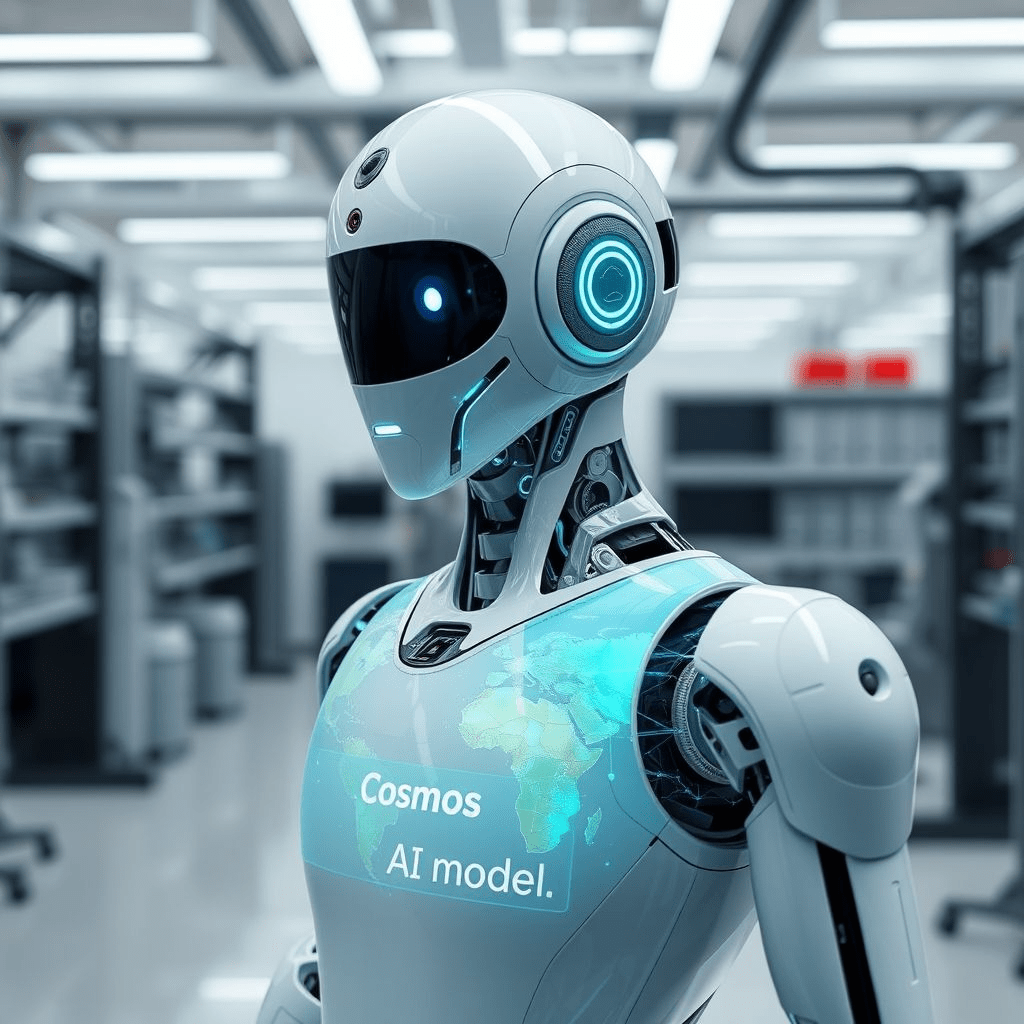 Cosmos AI models robot mapping environment in robotics lab