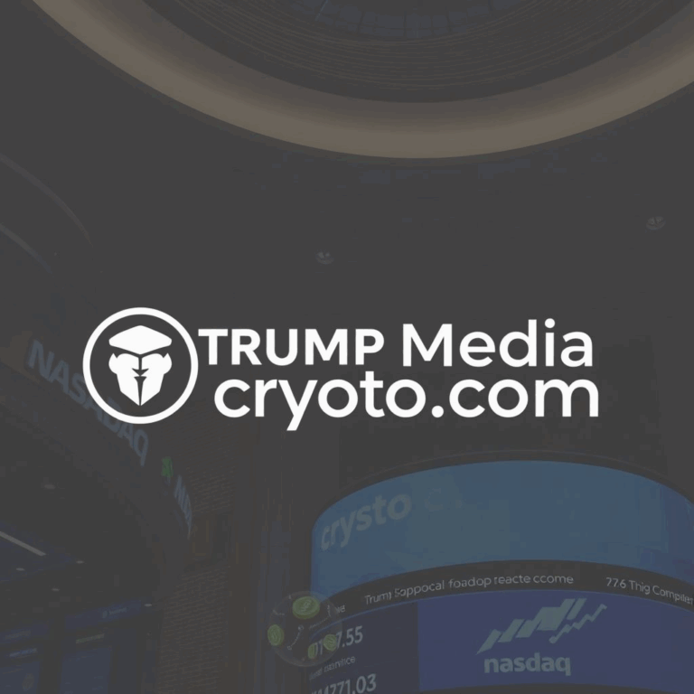 Crypto treasury firm SPAC deal – corporate logos, coins, and stock ticker.
