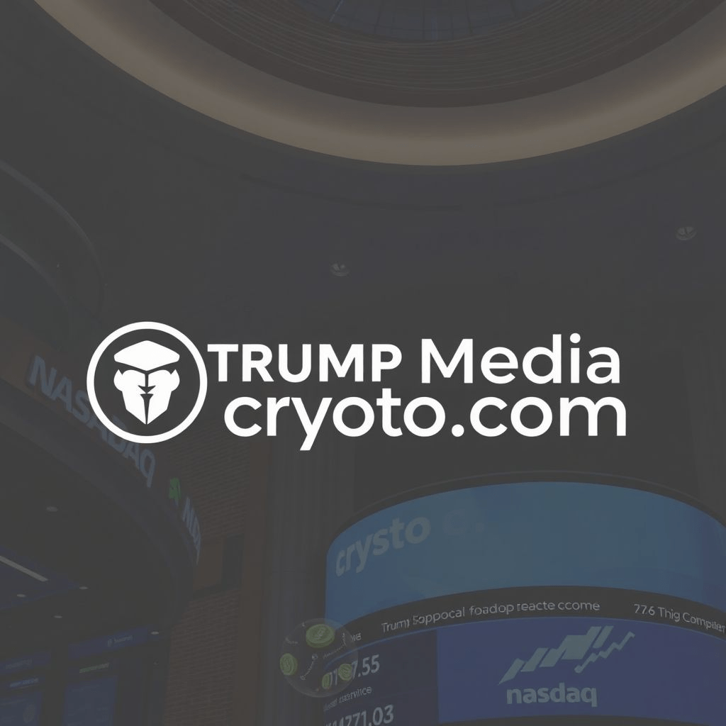 Crypto treasury firm SPAC deal – corporate logos, coins, and stock ticker.