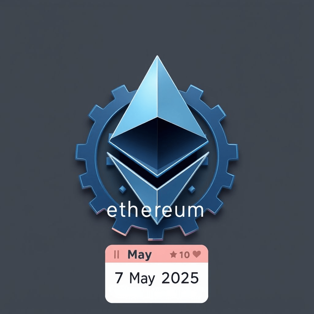 Ethereum Pectra upgrade showing staking gears and date calendar