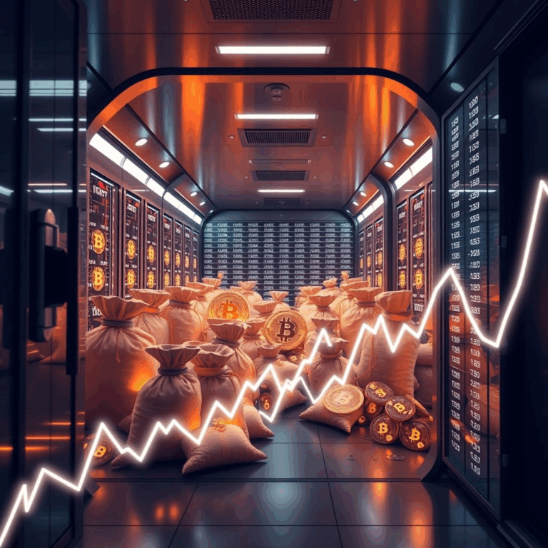 Metaplanet Bitcoin holdings: corporate vault with Bitcoins and rising chart