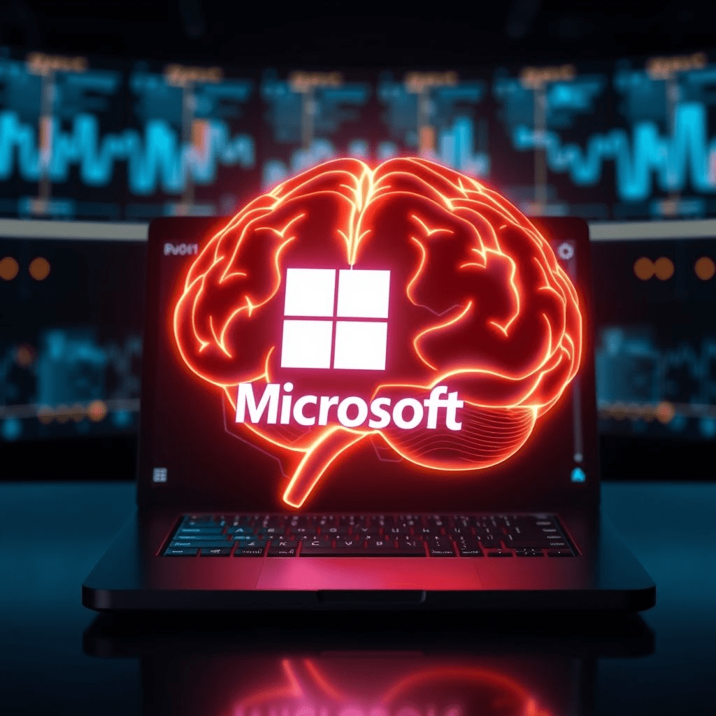 Microsoft GPT-5 integration glowing AI brain over Copilot interface