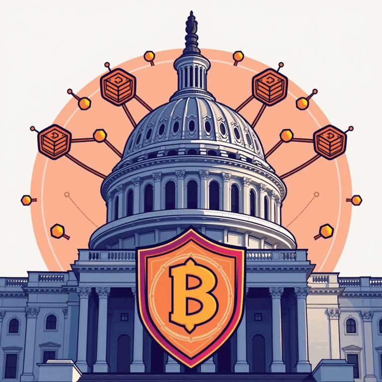 Project Crypto image showing U.S. Capitol and crypto tokens