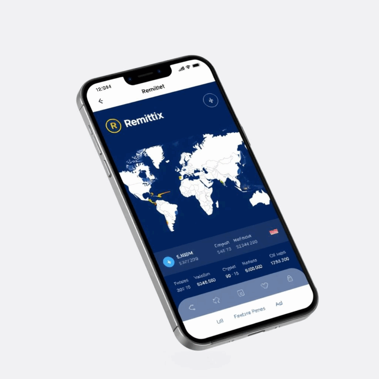 Alt text: Remittix presale beta wallet interface displayed on smartphone with world map