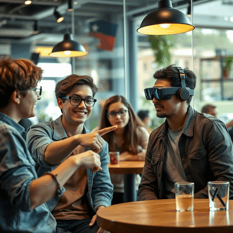“Group of Gen Z reacting to smart-glasses in public, highlighting smart-glasses privacy concerns.”