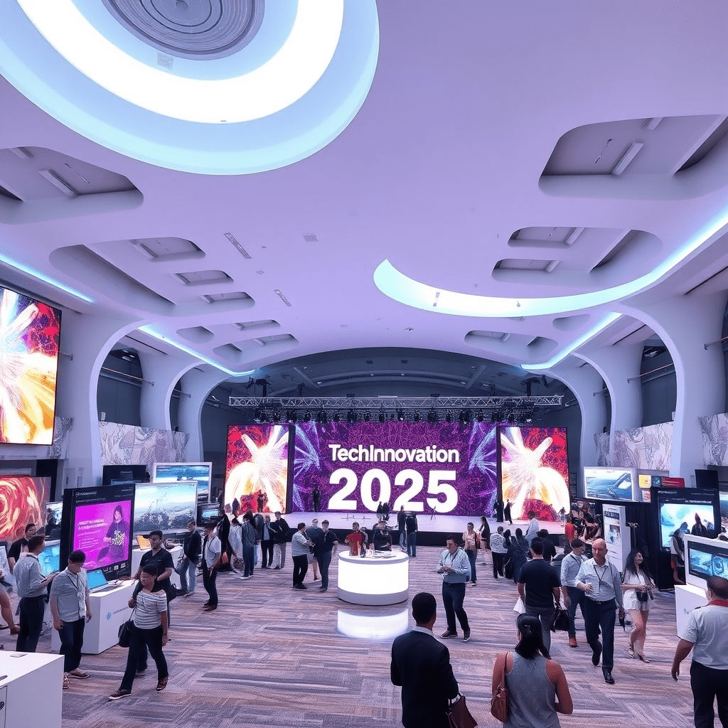 TechInnovation 2025 Singapore expo hall with startups and global delegates.