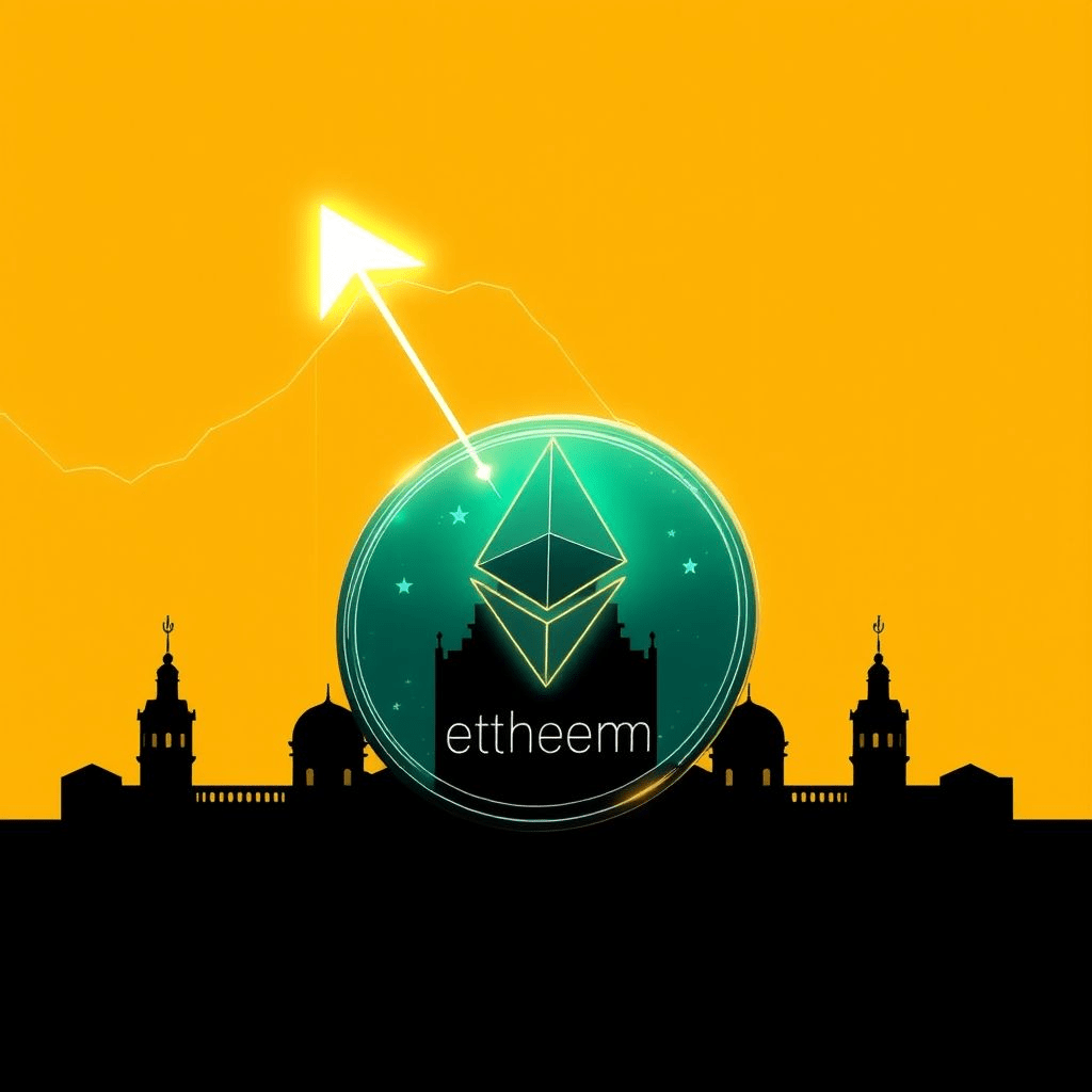 Crypto investment inflows: graph and Ethereum institutional imagery