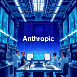 Anthropic AI safety research team collaborating in a high-tech lab setting.