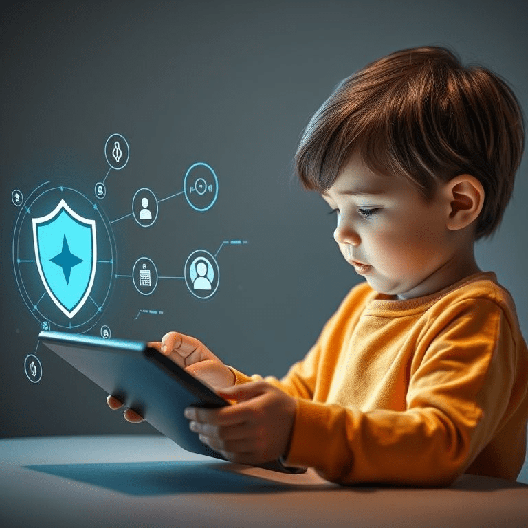 Parent guiding a child on tablet with digital shield — openai age verification