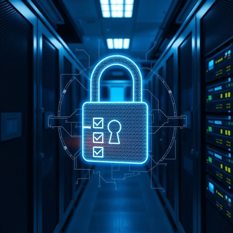 “Cybersecurity audits crypto—servers and digital padlock showing India’s regulation for exchanges”