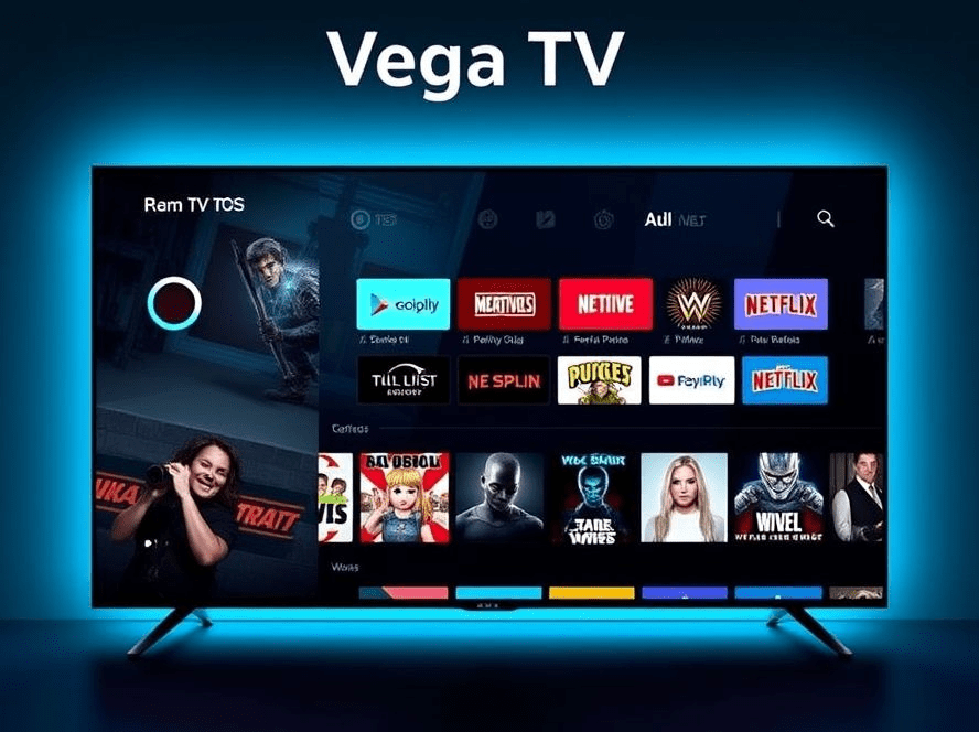 Fire TV device showing the futuristic Vega TV OS interface