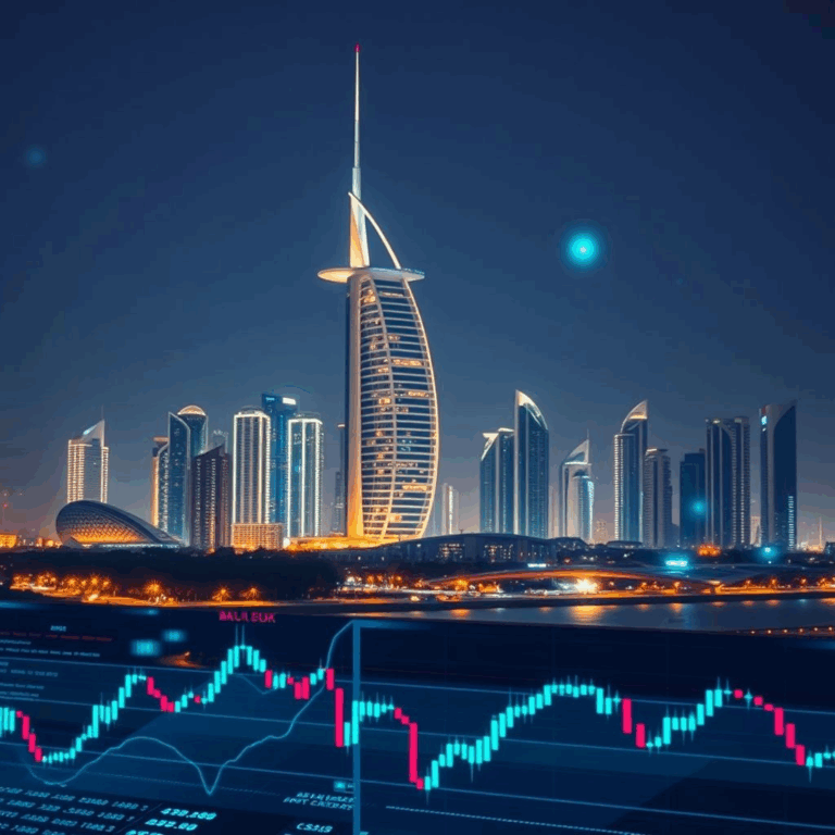 GFO-X regulatory approval – Abu Dhabi skyline with digital derivatives charts symbolizing regulated crypto futures.